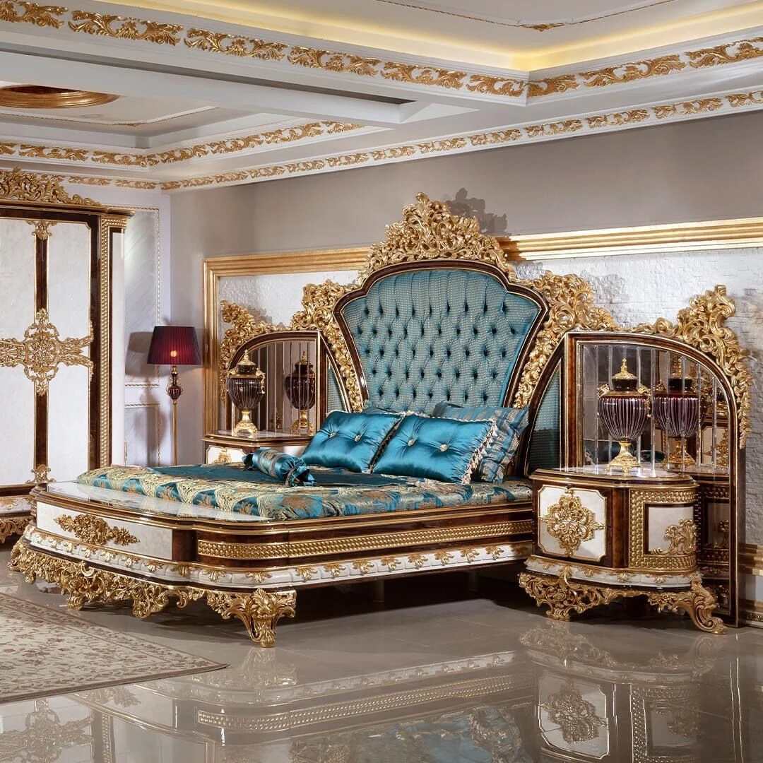 Luxury California King Bed Collection Luxury Antique Bedroom Furniture Set Baroque Bed Room Set