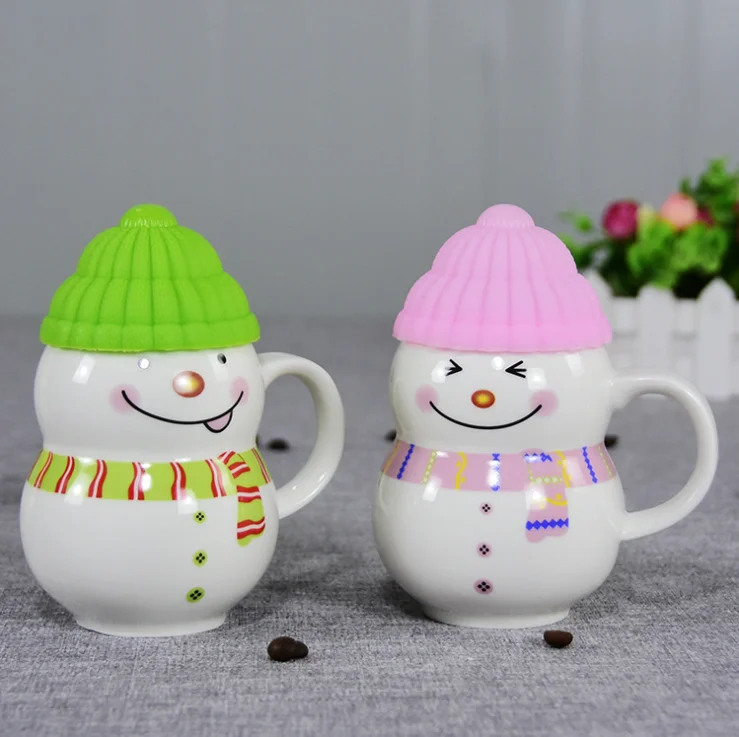 2019 Super September new product Christmas gift ceramic cartoon water cup snowman gift cup