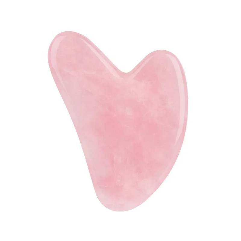 Heart Shaped Gua Sha Guasha Board Pink Rose Quartz Jade Stone Scraping Massage Tool Gua Sha Board