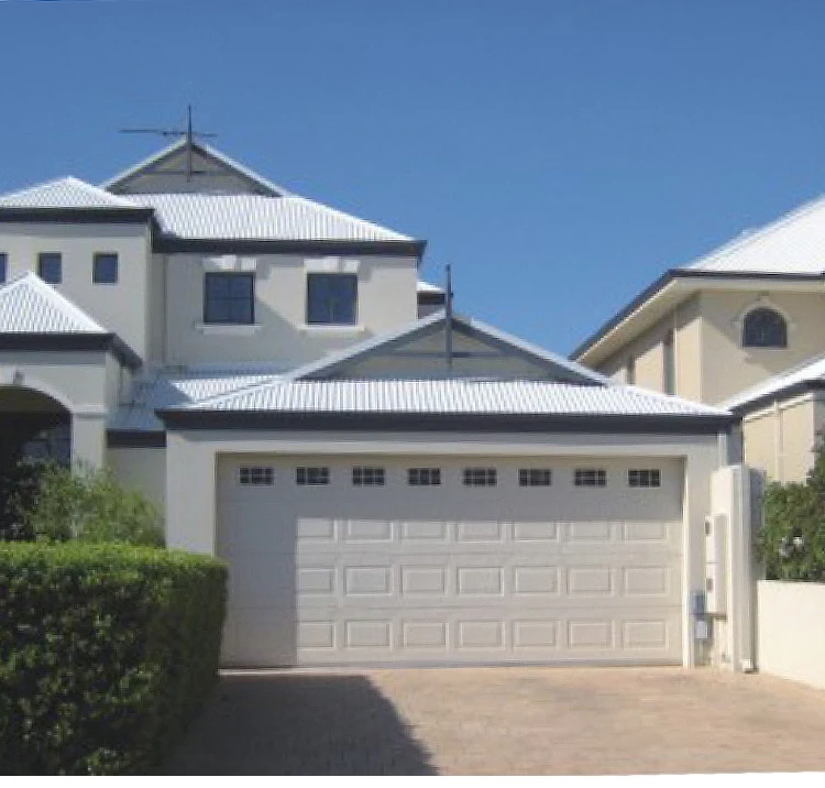North American Double Steel Sectional Industrial Alucobond Garage Door With Glass Window.