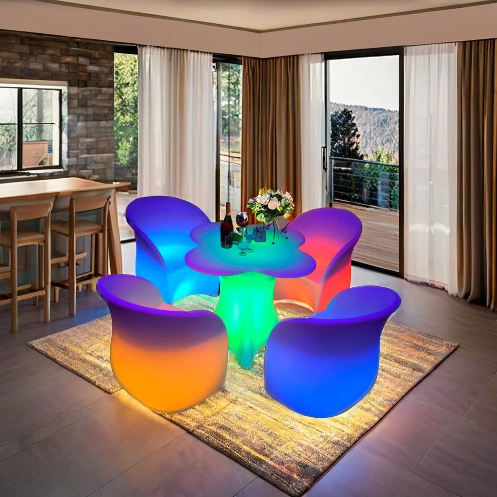 Art modern style Glowing LED bar chair LED arm chair for outdoor