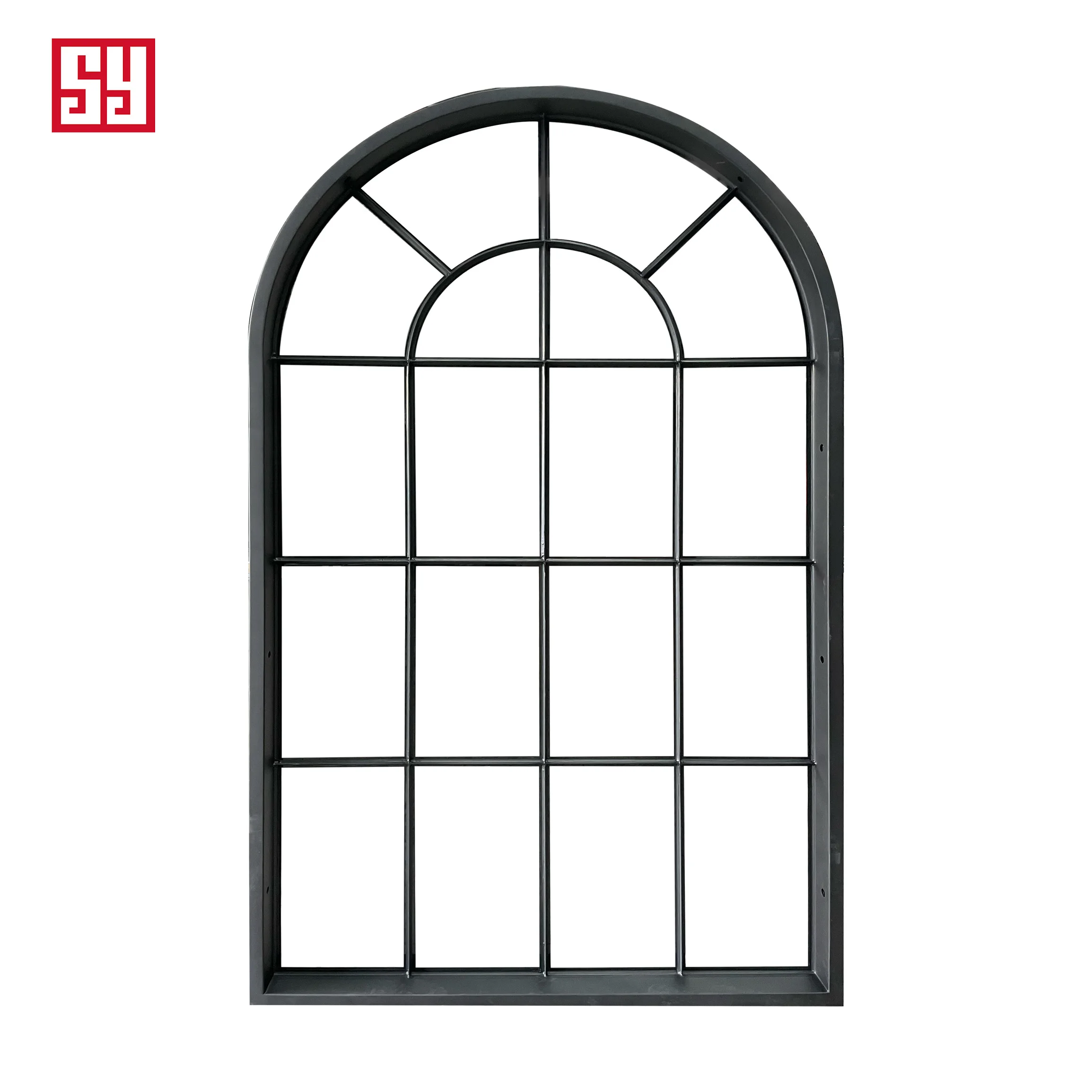 Customized Arch Head fixed steel windows with arch transom