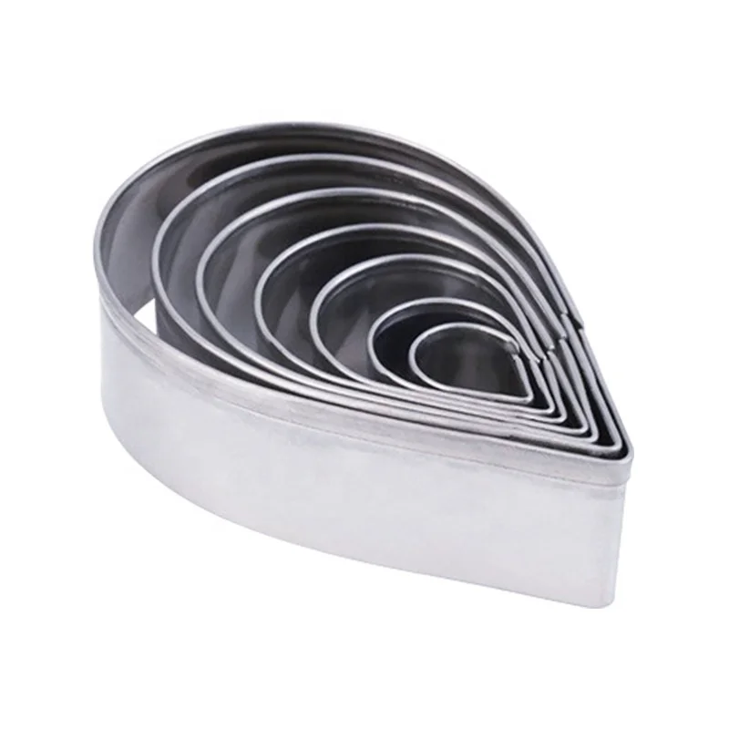7pcs Heart Shaped Cookie Cutting Mold Love Mousse Stainless Steel Cutting Mold Flipping Sugar Cake Grinding Tool DIY Baking Mold