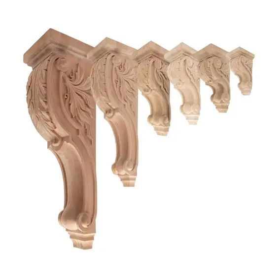 Hand Carved Wood Corbel Carving crown Cornice piece for indoor and outdoor
