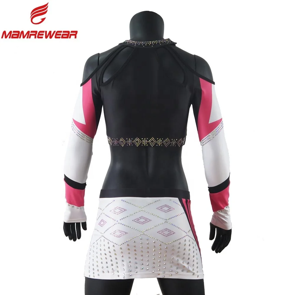 Wholesale custom youth cheerleader costume cheerleading uniforms with Rhinestone