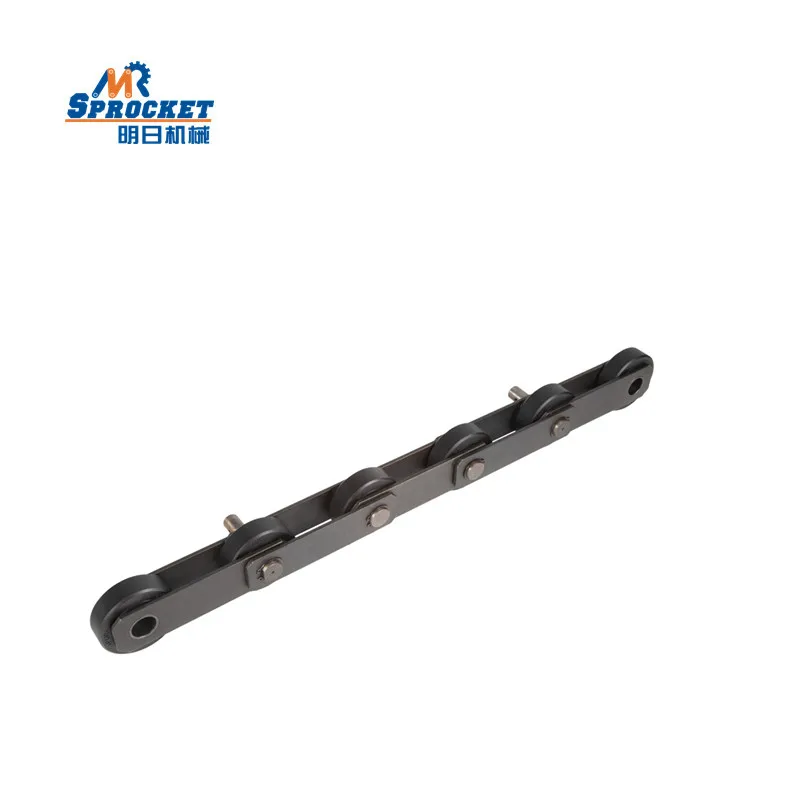 Carbon steel Corrosion-resistant straight plates for roller conveyor chain with extended pin for heavy-duty applications
