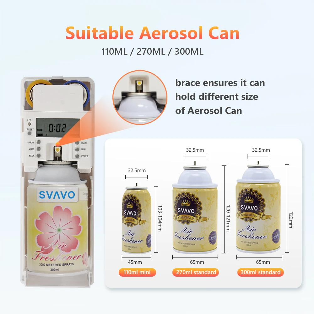 Cheap price Wall-mounted LCD Programmable Automatic Air Freshener Spray Aerosol Fragrance Dispenser with Standard Aerosol Can