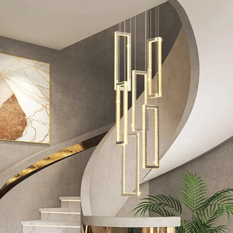 Contemporary LED Pendant Lighting Modern Luxury Crystal Chandelier Nordic Iron Ceiling Hanging Lamp Hotel New Arrival Decorative