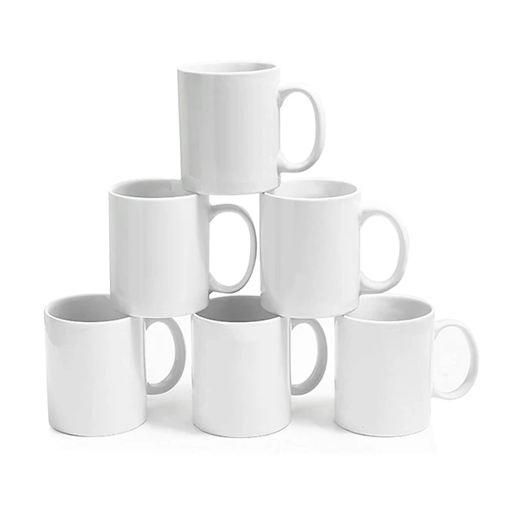 
 Пользовательский логотип печать сублимационные белые молочные чашки керамические кофейные кружки с ручкой  