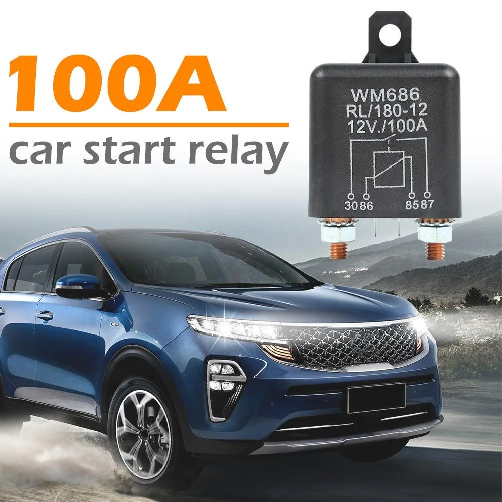 WM686 SPST 4 Pin 12V 100A High Power Car Relay Truck Motor Continuous Type Automotive Switch for Car Truck Boat Marine 24V120A