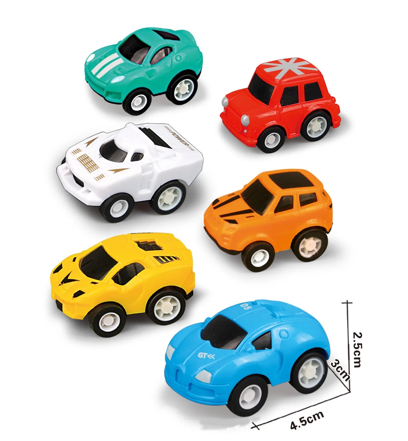 OEM wholesale 3d model printing service Plastic Small Toy Car Cartoon Mini Inertial Return Force Car For Gift Kids Toys