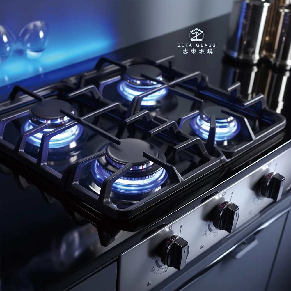 Hot sale customized gas stove burner glass covertops custom thickness top quality glass panel for gas stove