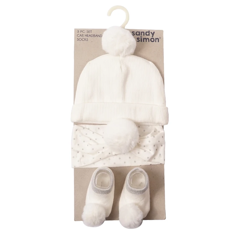 Christmas bib hat  baby set Christmas baby bibs set hat pom pom hat