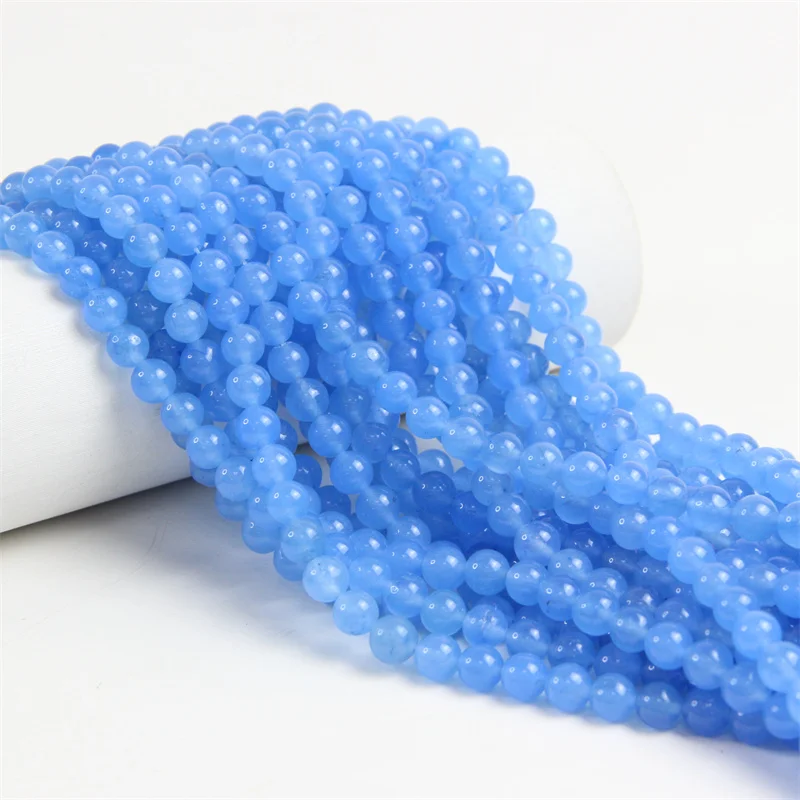 Wholesale High Quality Loose Dyed Blue Sea Bamboo Coral Beads Natural Jade Rondelle for Jewelry Making