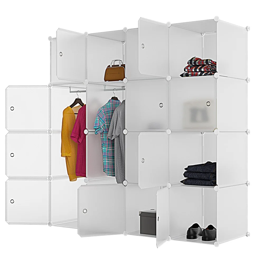 Plastic Wardrobe Storage Box Cube Wardrobe Kids Assemble Plastic Portable Wardrobe Closet Organizer