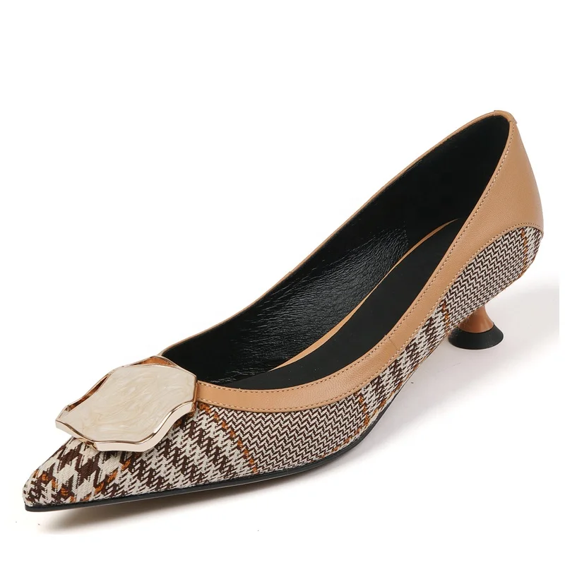 
2021 Top quality kitten heel pumps shoes women elegant female heels ladies stock shoes 