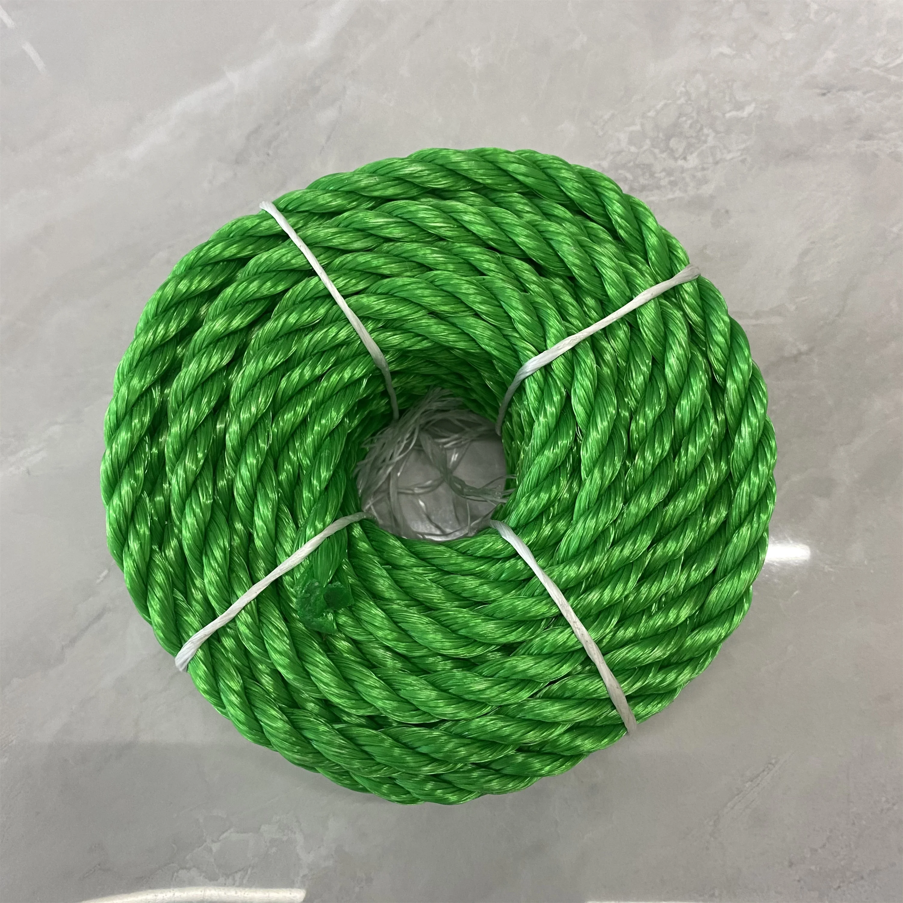 Green PE twist rope 3strands PE rope