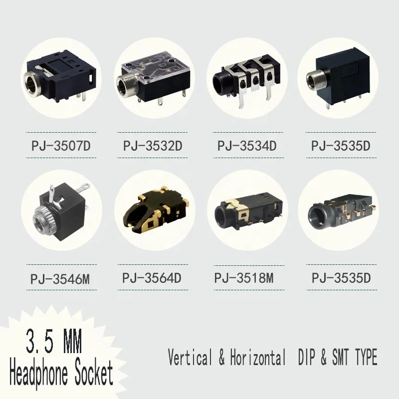 Wintai-tech PJ-307 earphone jack socket trs socket 3.5 mm socket