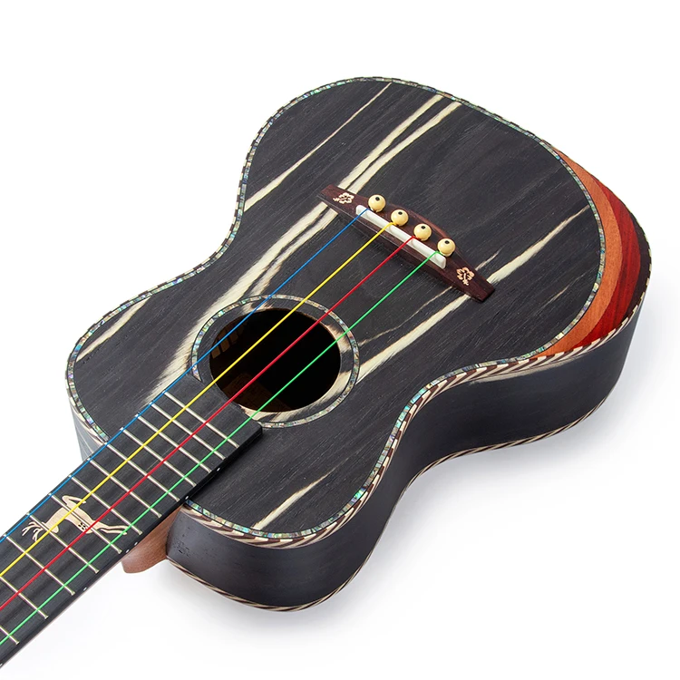 new design smiger brand 24 inch Tenical wood 4 strings black ukulele concierto