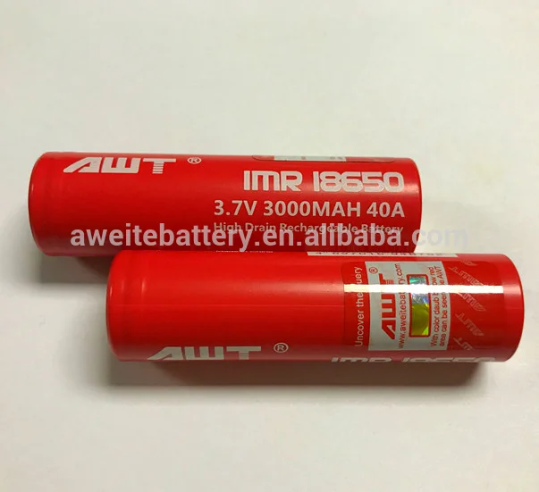 Latest AWT IMR 18650 3000mah 40A 18650 vape battery 18650 outperform than 18650 35A 3000mAh