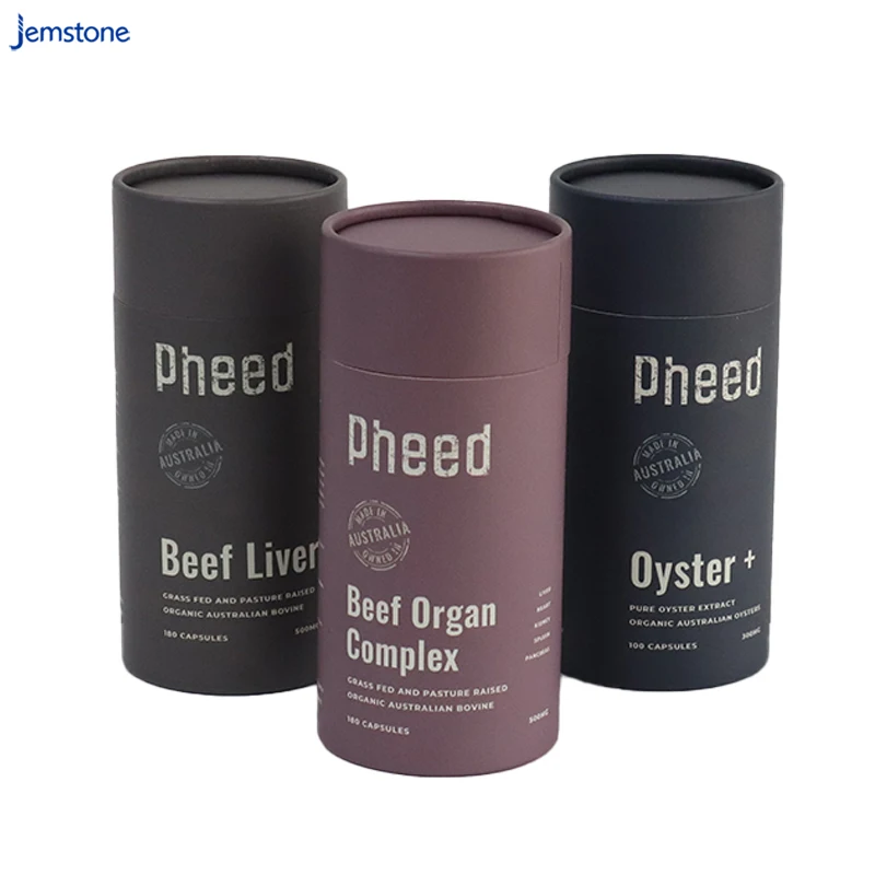 Biodegradable Custom Food Grade Cardboard Cylinder Eco Tea/capsule/spice Powder Packaging Paper Tube Box Craft Paper Customized