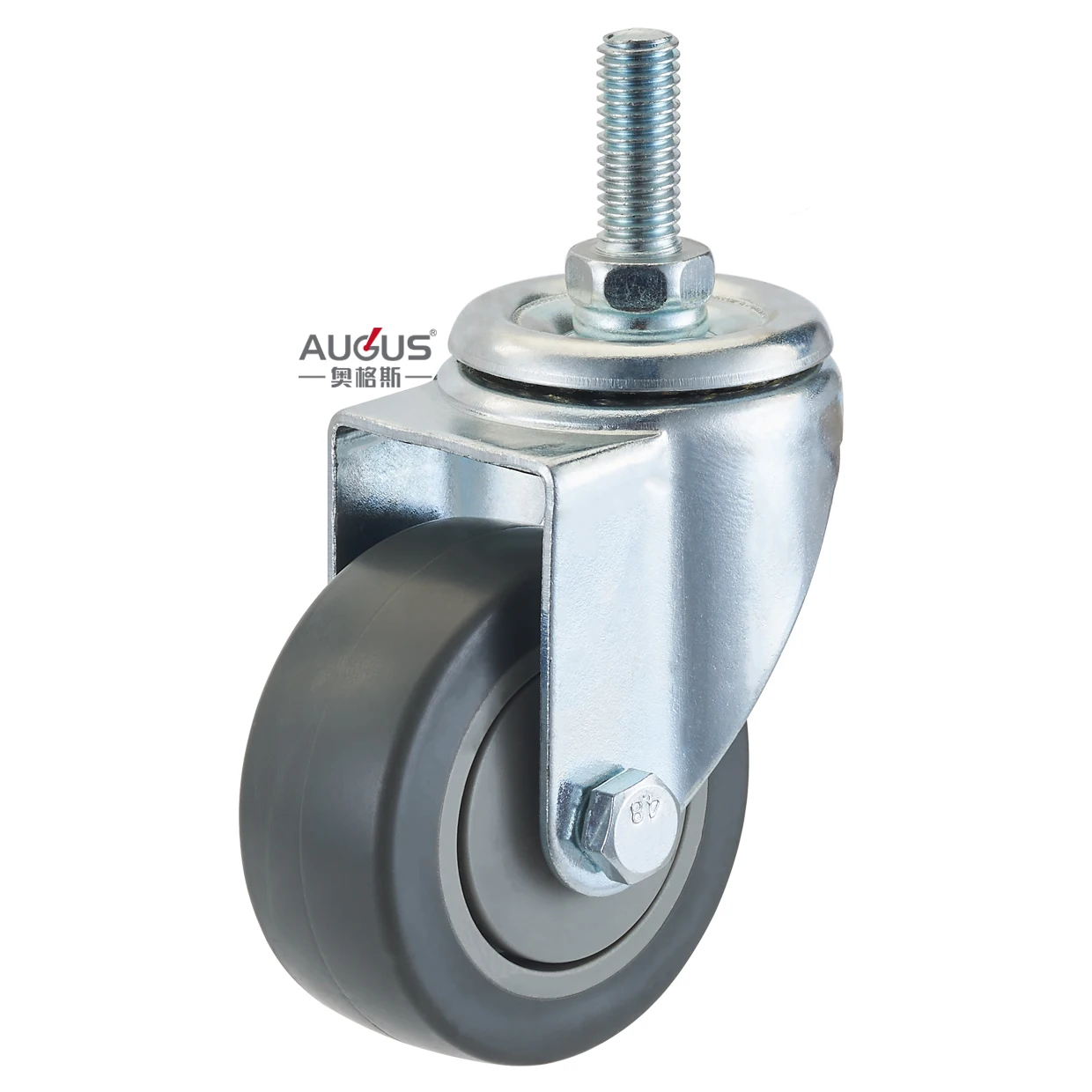 New Screw Stem Medium Duty TPR Furniture Caster Wheel Swivel Single Bearing Thermoplastic Rubber Wheel