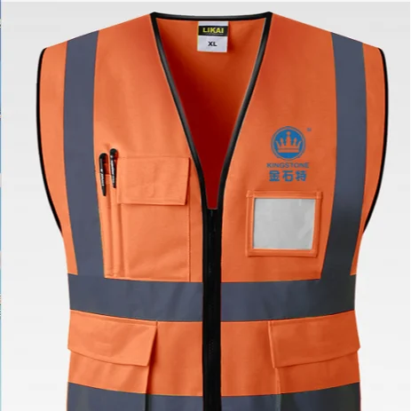 
Safety reflective clothes multi-pocket high quality safety jacket 