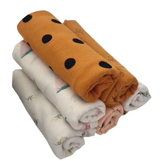 printed wholesale soft smooth muslin 100% organic cotton printed percale muslin fabric print cotton muslin crinkle fabric