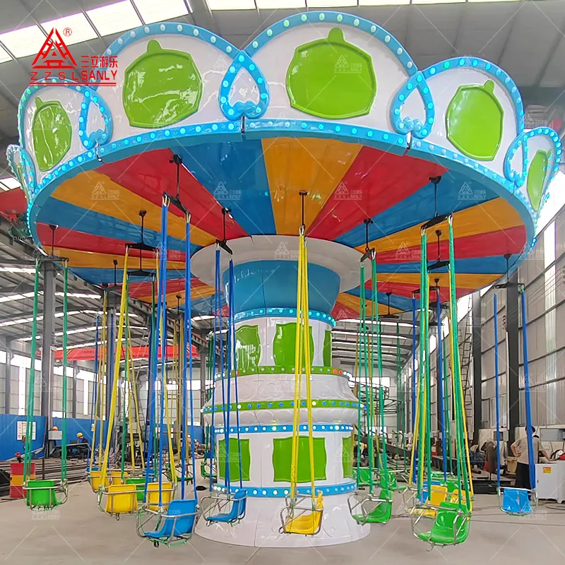 24 Seats Kids Adult Fairground Attraction Spinning Flying Chair Chain Carousel Extreme Giant Swing Amusement Park Rides For Sale