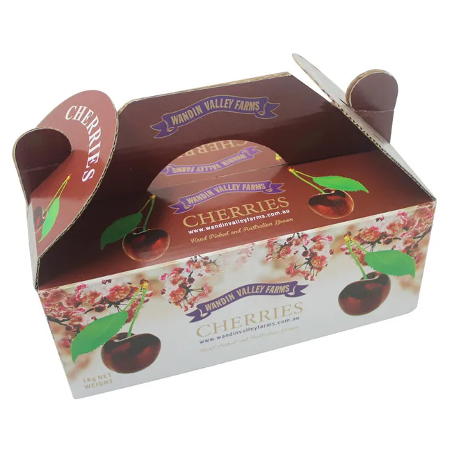Customs Size OEM Die Cut Corrugated Cardboard Carton Box For 5kg Cereza Cartons Vegetable Fruit box