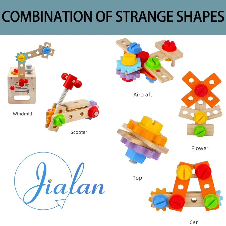 Montessori Wooden Educational Wooden Toy Tools Toy Set Play Tools For Toddlers 1-3