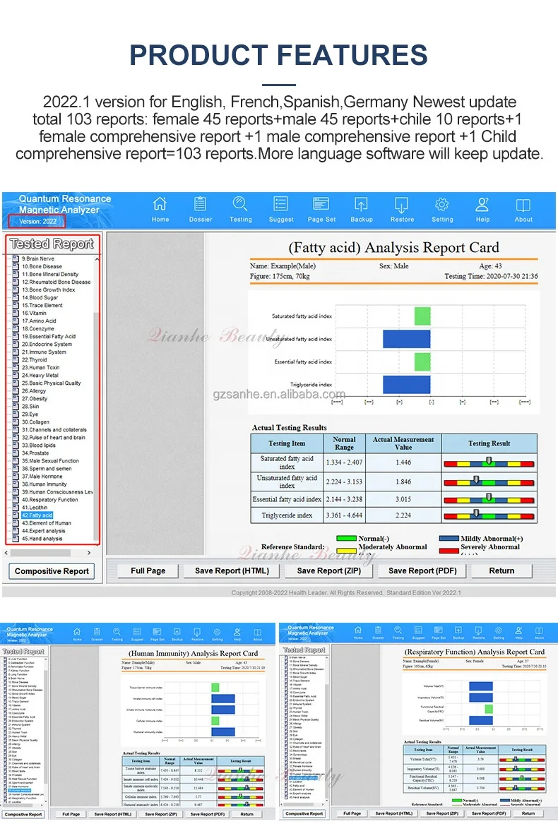 Hotsale 2023 version black Latest 6th generation quantum resonance magnetic analyser quantum body analyzer