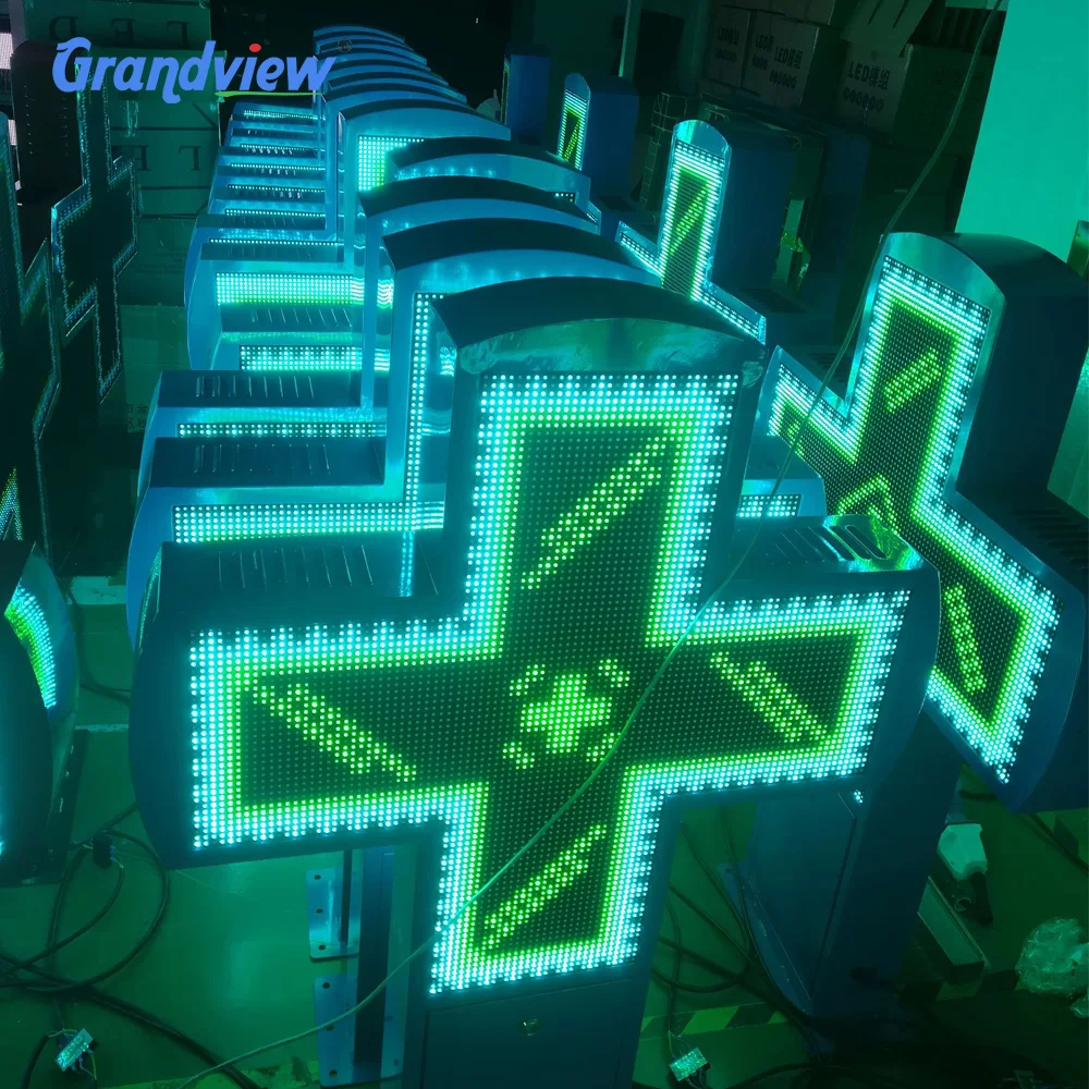 led pharmacy cross sign display/pharmacy green cross led sign/3d led pharmacy cross sign