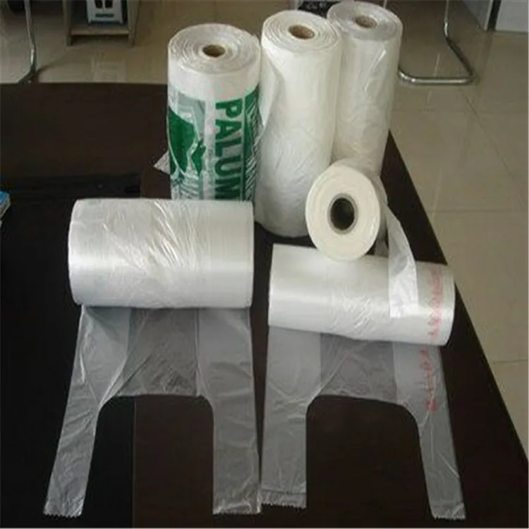 Пользовательские печатные пластиковые сумки для покупок футболка HDPE плоские пакеты в