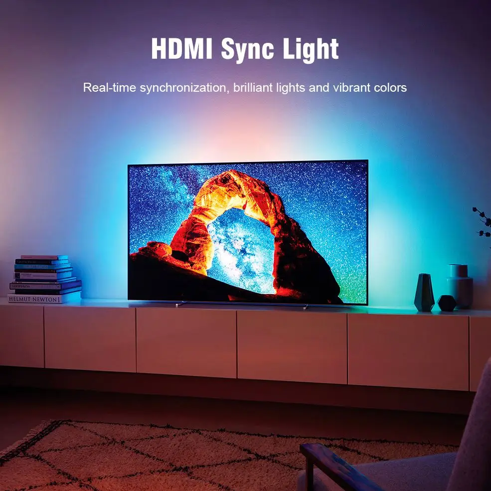 HDMI Sync Box Tuya WIFI Smart LED Backlight TV Strip Lights Voice Control With Alexa Google Assistant HDMI Sync Light