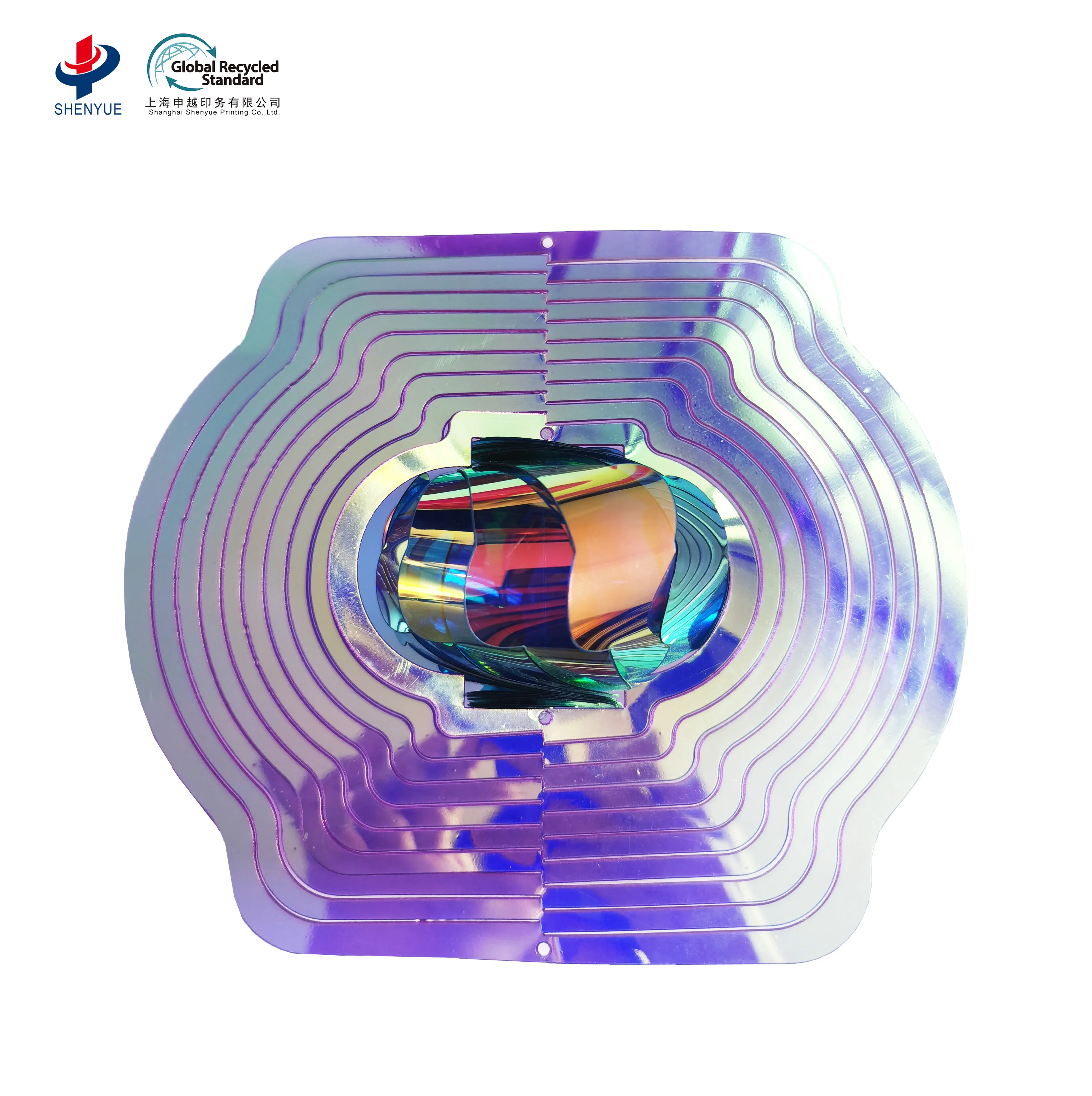 3D Wind spinner- Multi color spirit PET wind spinner for indoor outdoor decorate and gift