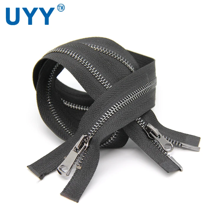 
UYY 100 cm Gun Metal Zipper 5# Double Head Slided Zippers for Bags 