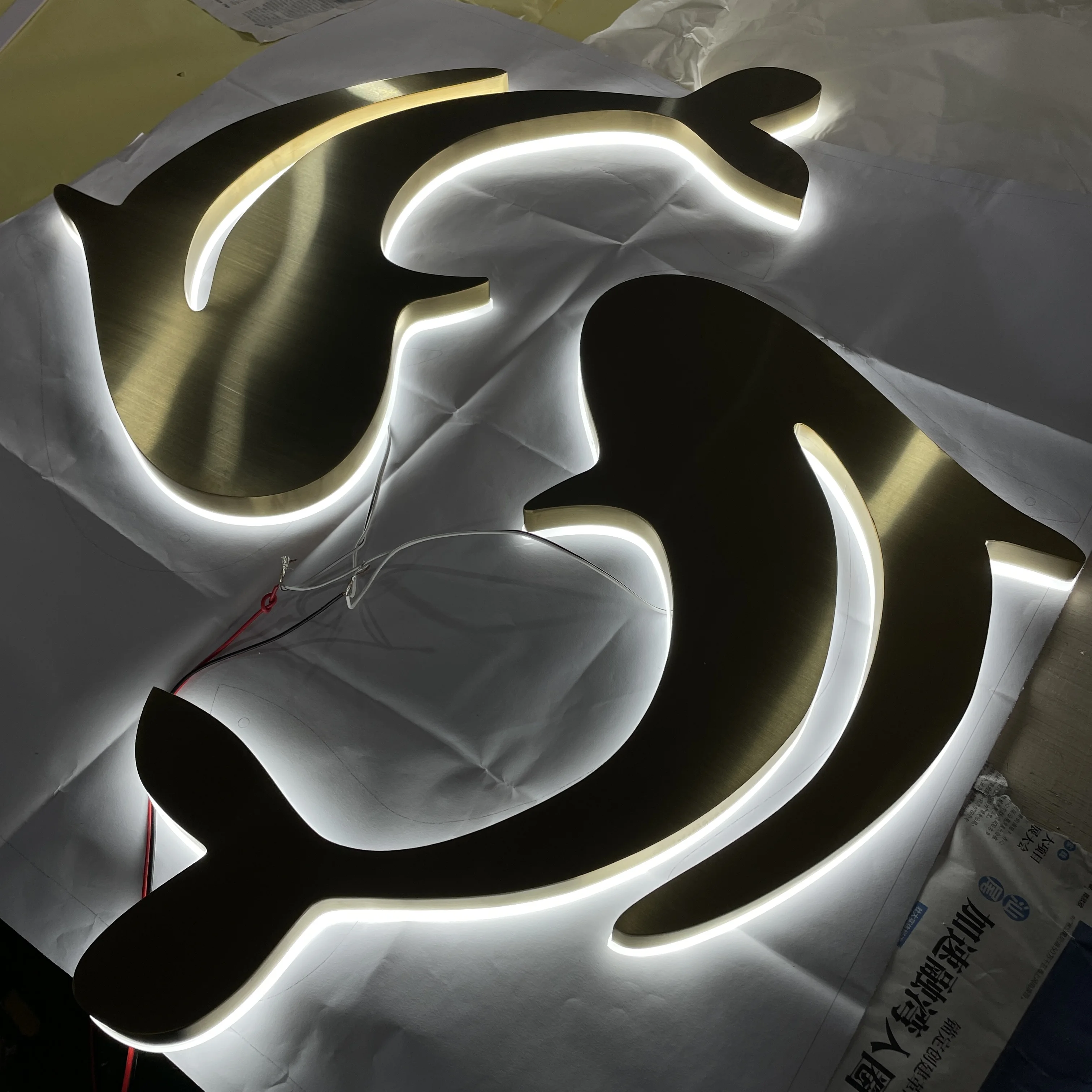 Custom 3d Led Channel Letter Backlit Illuminated Luminous Letter Sign Board for Shop