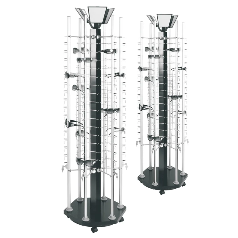 wholesale Wall mounted eyeglass stand display rods locking sunglasses display racks optical frame display