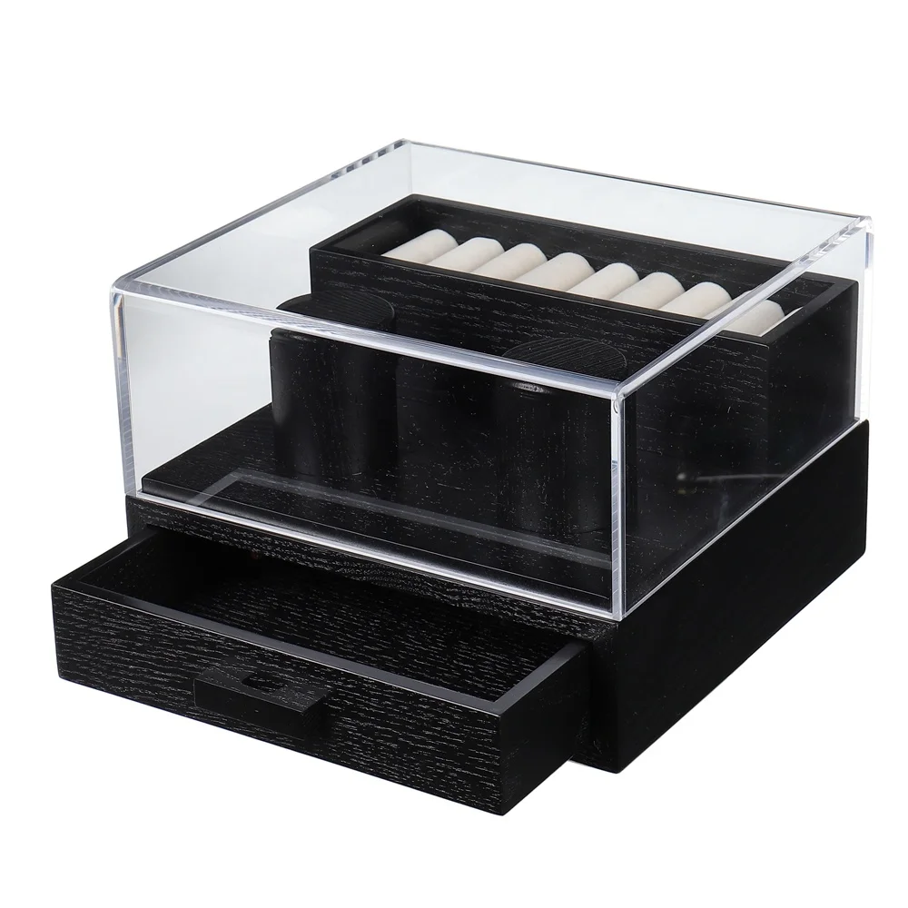 Factory Direct 2 Slot Wooden Watch Display Case Luxury Gift Wrist Watch Storage Box with Acrylic Clear Lid