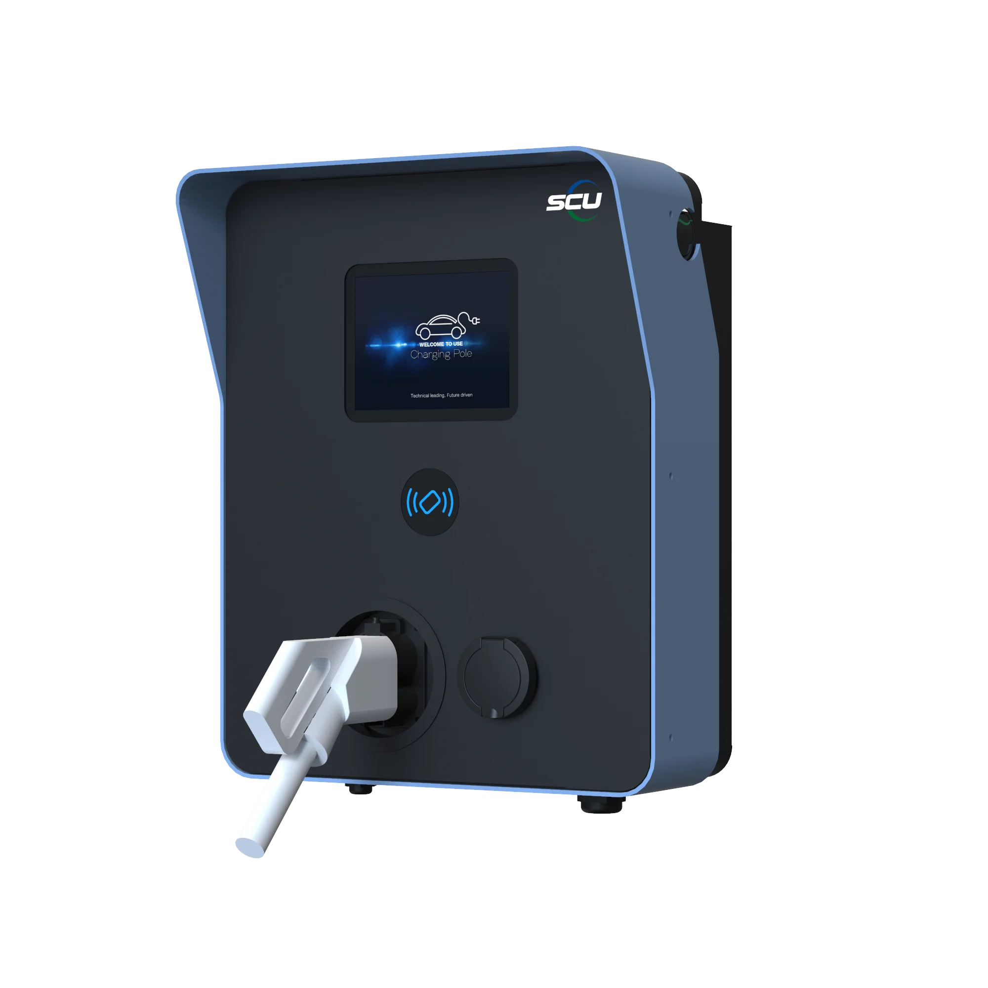 SCU 30kW DC Wallbox charging station for electric car post ev charger floor Supports a single CCS1/CCS2/ CHAdeMO output