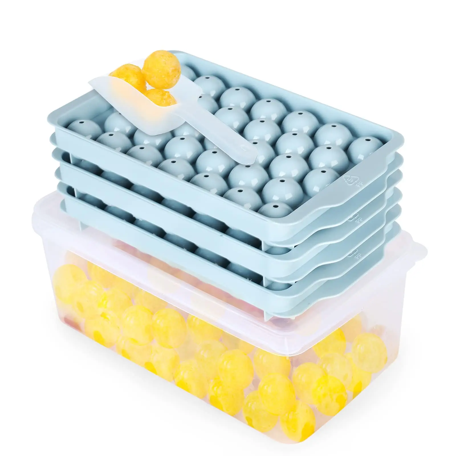 Wholesale Price Reusable Non-stick With Lid Round Ice Cube Tray Silicone Ice Cube Tray Ice Cube Tray