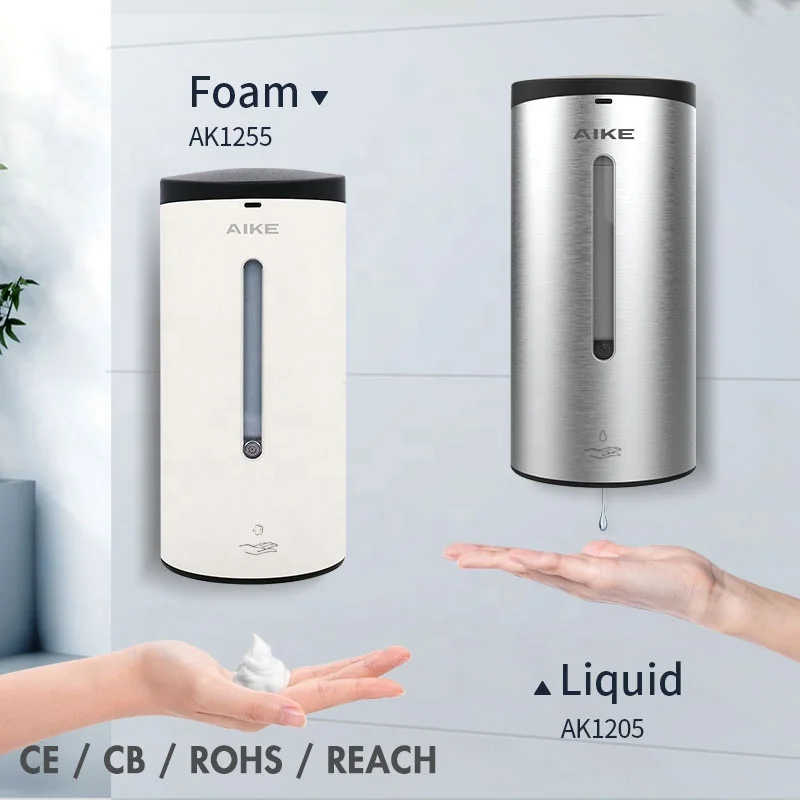 
AK1205 Infrared Touch-Free Stainless Steel 700ml automatic soap liquid dispenser for Store entrance 