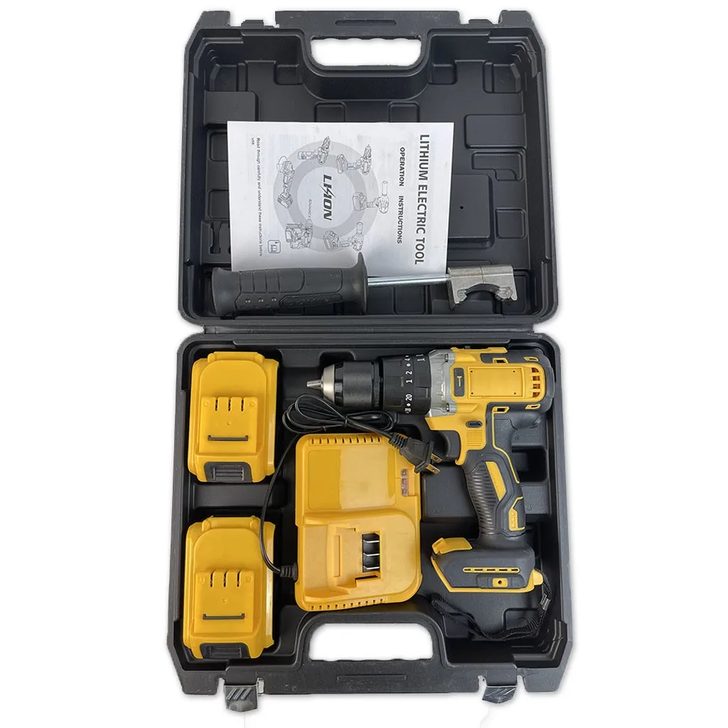 Rechargeable Cordless Tools Set Combo 2-Speed Wireless Power Drills Portable Cordless Impact Drill