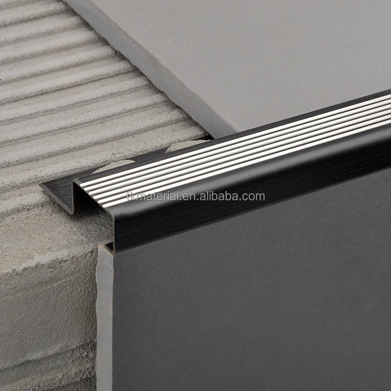 Modern Metal Corner Protectors Anti-Slip Strip Stair Nosing Trim Profiles Hotel Home Building Tile Edge Material Home Office