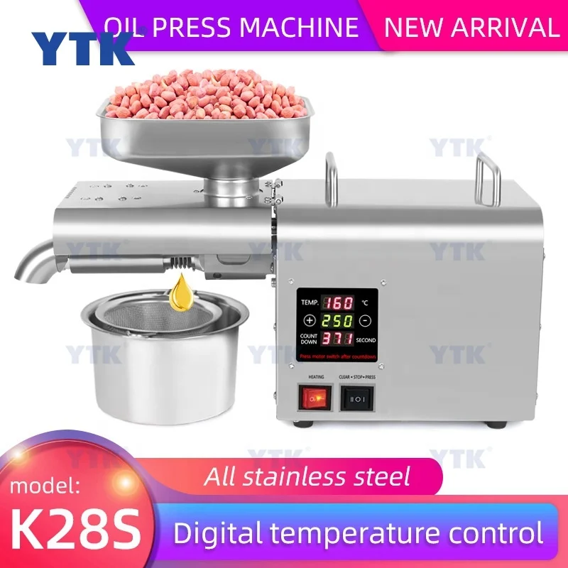 YTK-K28S Widely Used Mini Stainless Steel Screw Peanuts Sunflower Seeds Mustard Oil Press Machine For Home