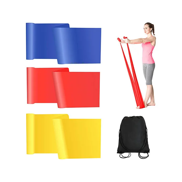 Cheap  Fitness Sports Equipment Elastic Stretching Latex  5 Feet Long exercise workout Flat Loop yoga resistance bands Set