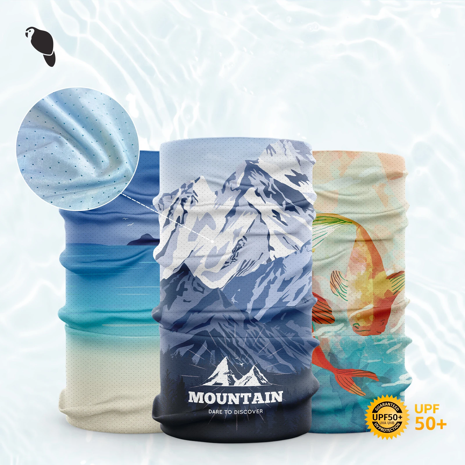 LEO UPF 50 Custom Sunscreen Mesh Ice Silk Scarf Camo Outdoor Fishing Cycling Sports Cool Neck Gaiter Tube Cover Mask Bandana