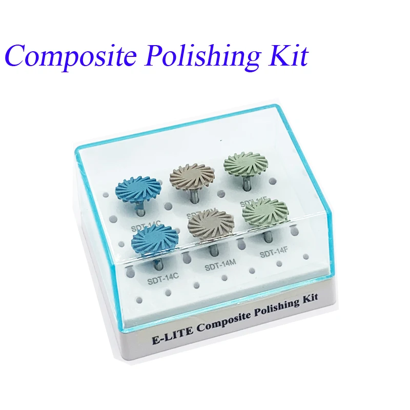 6 шт./кор. спиральный резиновый Алмазные полировальные инструменты Стоматологическая RA низкой скорости для конических фрез измельчения Смола протез с композитными диски