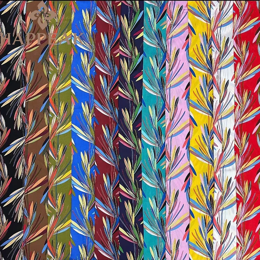 Фабрика HAPPEAK продажа с цифровой печатью вискозная ткань из вискозного вискоза принтом для